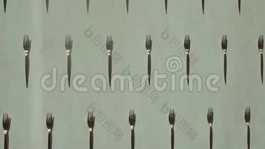 静物，叉子，漂亮的叉子，黑白叉子，餐具，黑白照片，拼贴，纹理，金属